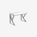 Bureau van wit hout en chroomstaal