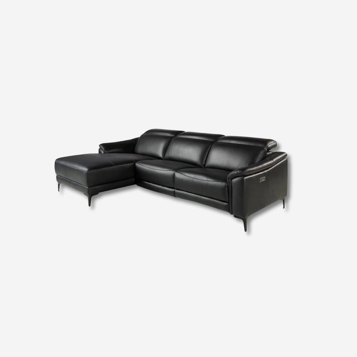 Sofá chaise longue relax izquierda piel negro