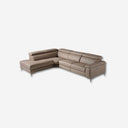Relaxing left-hand chaise longue sofa in mink leather