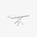 Mesa comedor rectangular cristal templado y acero blanco