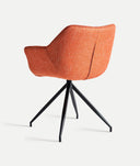 Silla OSIDDA  patas de madera negra y tapizado naranja