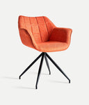 Silla OSIDDA  patas de madera negra y tapizado naranja
