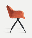 Silla OSIDDA  patas de madera negra y tapizado naranja