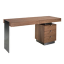Walnut and darkened polished steel desk