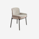 Silla tela gris y terciopelo marrón