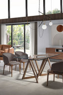 Dark mink leatherette chair
