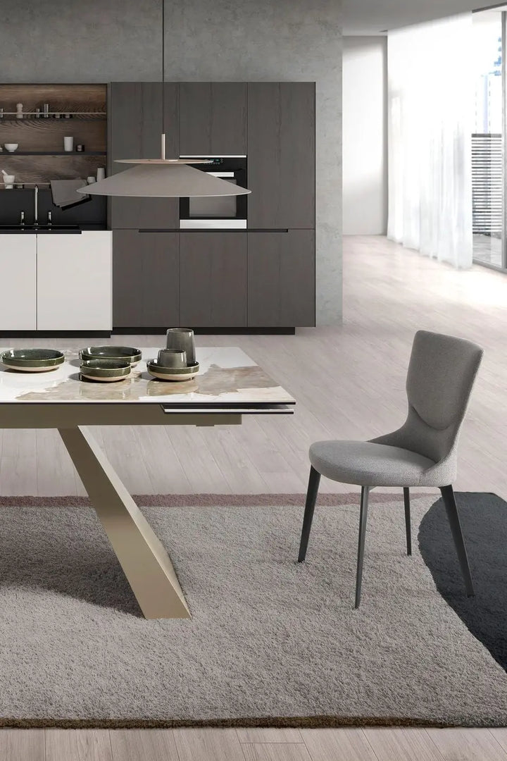 Silla tela gris