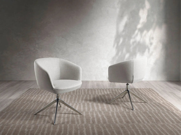 Silla giratoria tela gris claro