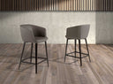 Taburete polipiel gris taupe