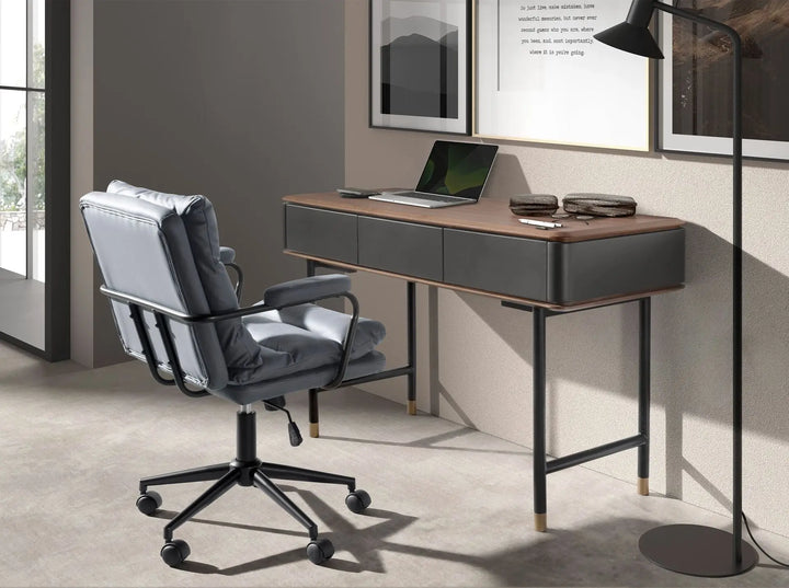 Silla oficina giratoria tela gris