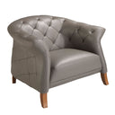 Grijze leren Chester fauteuil