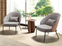 Sessel aus Stoff in Grau und Walnuss