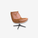 Brown leather swivel chair