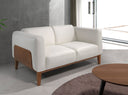 2-Sitzer-Sofa aus weißem Leder
