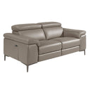 2-Sitzer-Relaxsofa aus dunkelgrauem Leder