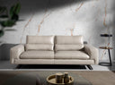 3-Sitzer-Sofa aus taupefarbenem Leder