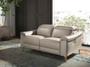 Entspannendes 2-Sitzer-Sofa aus taupegrauem Leder