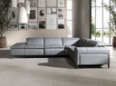Relaxsofa Chaiselongue links grau Leder