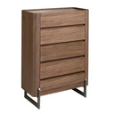 Walnoot chiffonier, nerts metaal staal en porselein marmeren blad