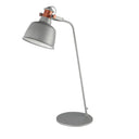 Tafellamp in grijs staal en bronzen details