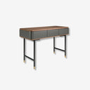Consola rectangular nogal, madera gris oscuro y acero negro