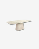 Mesa comedor ovalada barril mármol porcelánico