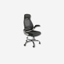 Black fabric swivel office chair