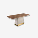 Mesa comedor rectangular nogal y madera beige