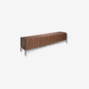 Mueble TV nogal y metal acero oscuro