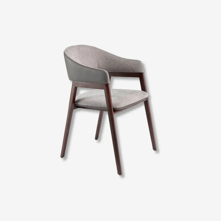 Silla tela gris y polipiel visón oscuro