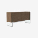 aparador_nogal 4 puertas con vidrio de soporte a los lados, muy fino y elegante. Los mejores aparadores