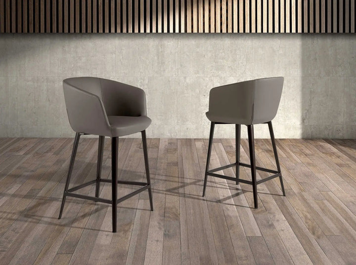 Taburete polipiel gris taupe