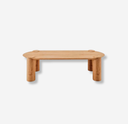 mesa de centro de madera de roble para living