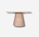 mesa de comedor redonda con base cónica