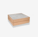 mesa de centro de roble cuadrada con tapa de marmol