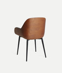 SILLA BEESD MADERA NATURAL Y TAPICERÍA GRIS
