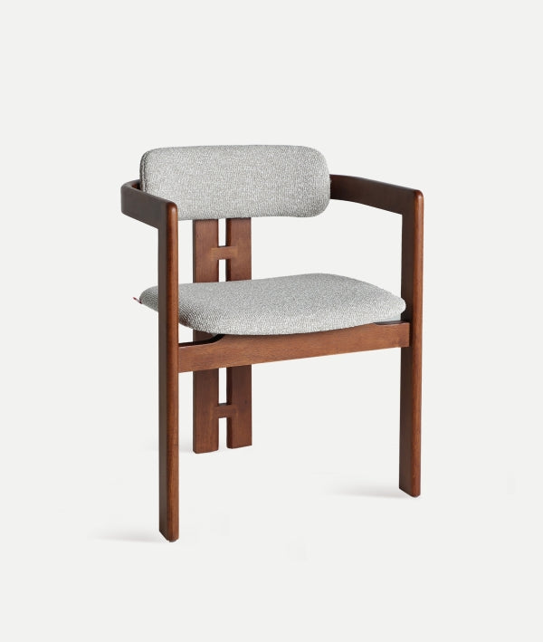 SILLA HEDEL TAPIZADA COLOR MARRON Y GRIS