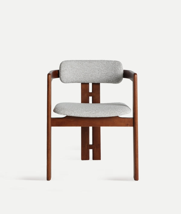 SILLA HEDEL TAPIZADA COLOR MARRON Y GRIS