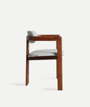 SILLA HEDEL TAPIZADA COLOR MARRON Y GRIS