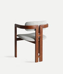 SILLA HEDEL TAPIZADA COLOR MARRON Y GRIS