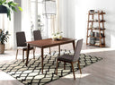 Rectangular extendable walnut dining table