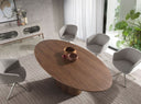 Ovale eettafel van walnoot