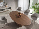 Oval walnut dining table