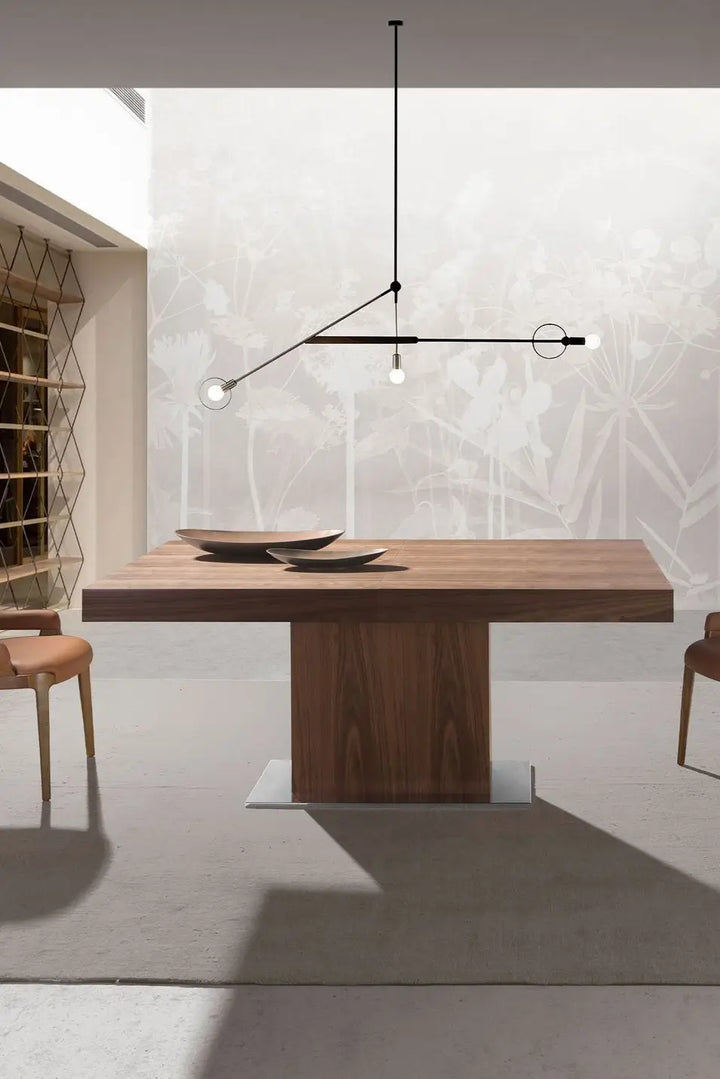 Mesa comedor extensible rectangular nogal