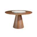 Mesa comedor redonda giratoria nogal