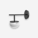 Roi Wall Lamp with Single Arm - Black frame and white opal glass