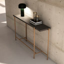 Custom-made console table with lacquered wooden top and metal legs - Amareno