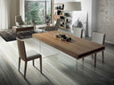 mesa comedor rectangular nogal y cristal templado, vista 2