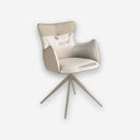 Silla giratoria polipiel blanco roto y greige - Silla - El Workshop-59 x 63 x 86 Cm