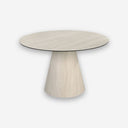 Mesa comedor redonda mármol porcelánico y madera revestida con lámina de mármol porcelánico flexible - Mesa de comedor - El Workshop-Ø130 x 76 Cm